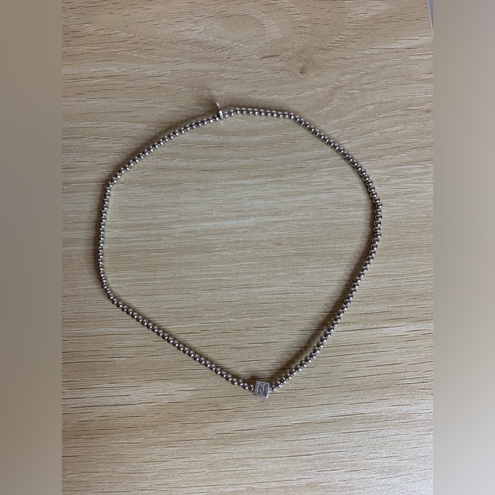 NWOT MARLYN SCHIFF SILVER BEADED CHOKER NECKLACE
